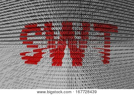 SWT as binary code background 3D illustration