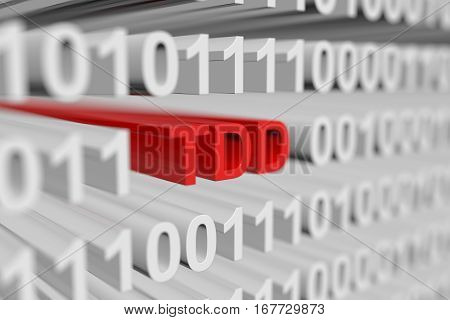 TDD in the form of a binary code with blurred background 3D illustration