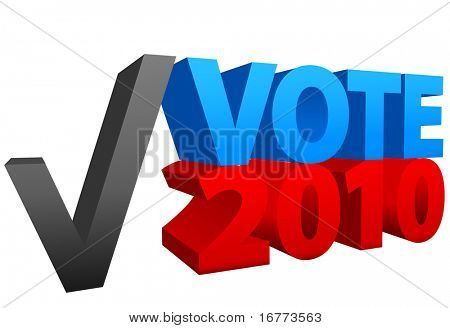 Un voto per rosso o blu nel 2010 off anno elezione come una scelta di segno di spunta.