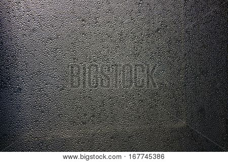 Water Drops On Gray Background Closeup