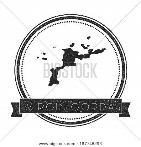 Virgin Gorda Map Stamp. Retro Distressed Insignia. Hipster Round Badge With Text Banner. Island Vect