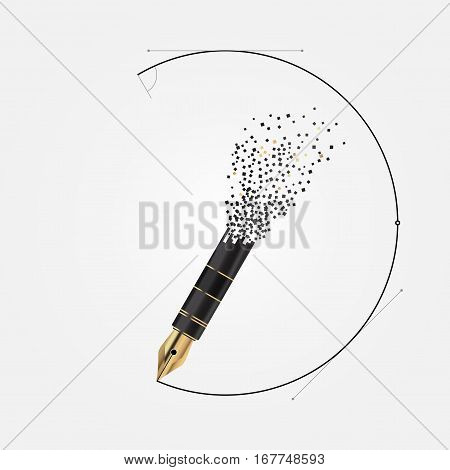 Modern art design of the pen. Vector illustration