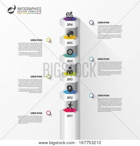 Abstract tower. Infographic timeline template. Modern design. Vector illustration