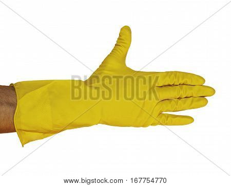 Cleaning glove yellow clean washing wash rubber