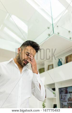 Young man having a stress