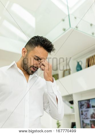 Young man having a stress