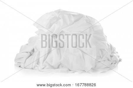 Pile of clothes on white background