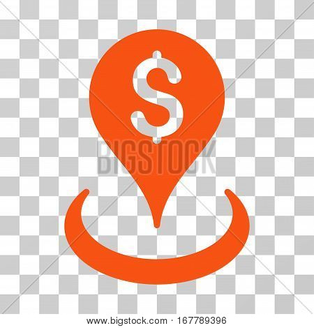 Geo Targeting icon. Vector illustration style is flat iconic symbol, orange color, transparent background. Designed for web and software interfaces.