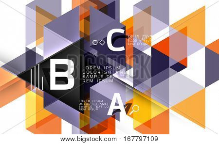 Vector geometric infographic triangles with option letters