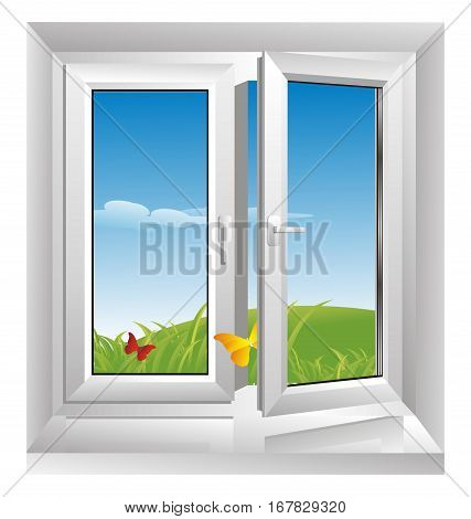 morning freshness in a glass plastic window