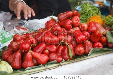 Water Apple (Tropical Fruit) in Thai market