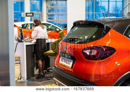 Showroom And Car Renault Of Dealership Tehzentr Gusar In Kirov City In 2016
