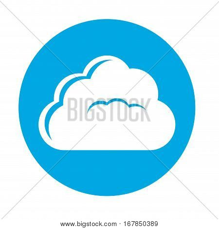 single cloud twon tone button icon image vector illustration design