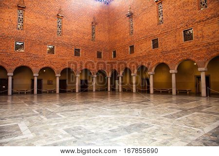 Beautiful interior details at the Stockholm's City Hall Sweden