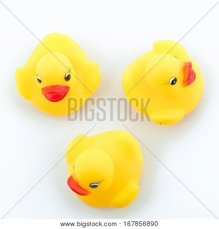 Group of rubber ducks yellow next to each other