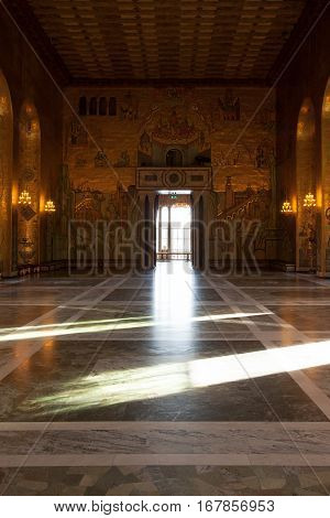 Beautiful interior details at the Stockholm's City Hall Sweden