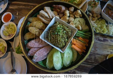 Local food Chiangmai in thailand( orderf muang )