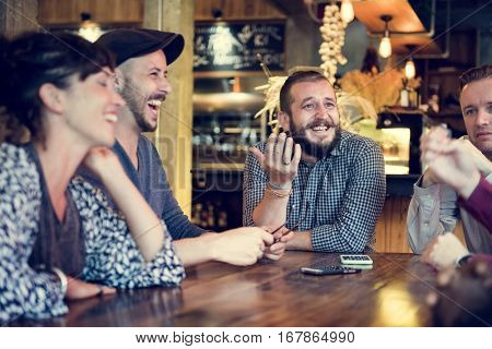 Diverse People Talk Conversation Enjoy Hang Out