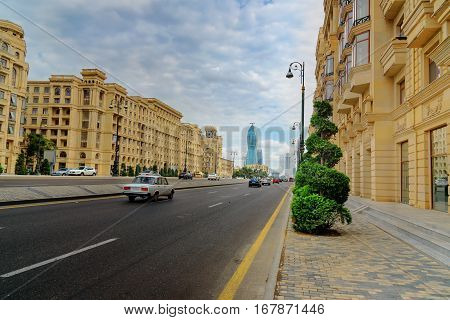 View Of Geydar Aliyev Avenue In Baku