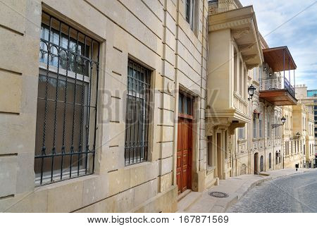 Kicik Gala Street in Old city Icheri Sheher is the historical core of Baku. World Heritage Site by UNESCO. Azerbaijan