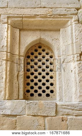 Brick Wall With Window In Old City, Icheri Sheher. Baku