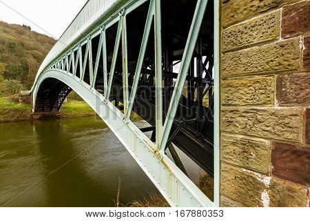 Bigsweir Bridge, Beautiful Single Span Iron Bridge Over The River Wye And The Border Between England