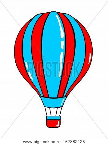 Airballoon cartoon sticker in retro style on white background vector illustration for travel theme