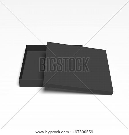 Blank cardboard box template on a grey background, packaging collection, 3D rendering