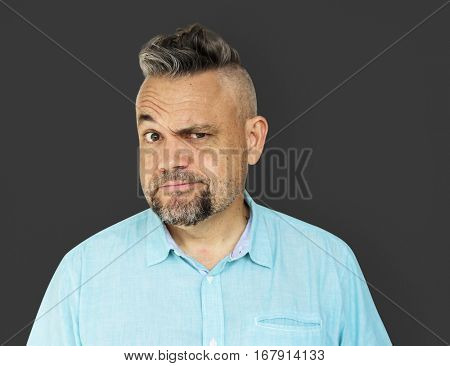 Man Squint Eye Curious Suspicious Squinting