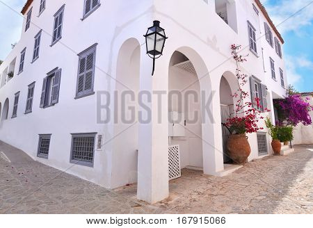 traditional houses at Hydra island Saronic Gulf Greece