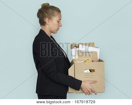 Caucasian Business Woman Retrenchment