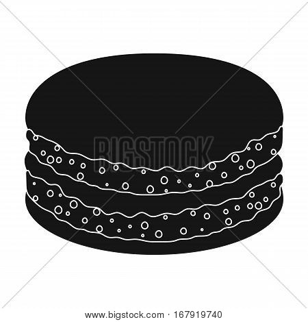 Chocolate biscuit icon in black design isolated on white background. Chocolate desserts symbol stock vector illustration.