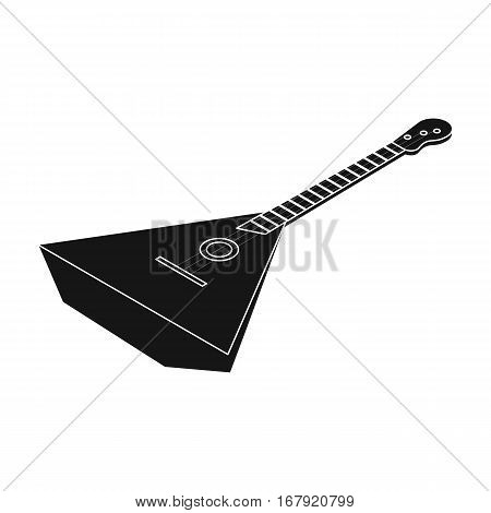 Balalaika icon in black design isolated on white background. Musical instruments symbol stock vector illustration.