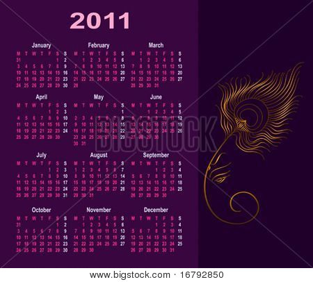 กาเนชาปฏิทิน 2011