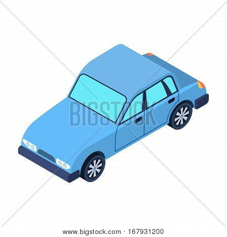 Car icon in cartoon design isolated on white background. Transportation symbol stock vector illustration.