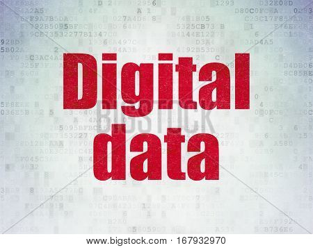 Information concept: Painted red word Digital Data on Digital Data Paper background