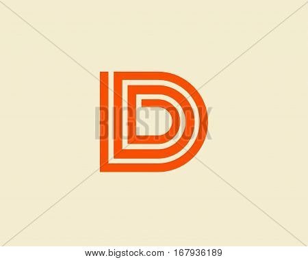 Letter D logo line design abstract  ,logo icon design template.