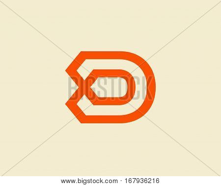 Letter D logo line design abstract  ,logo icon design template.