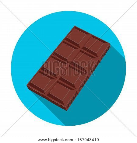Chocolate icon in flat design isolated on white background. Chocolate desserts symbol stock vector illustration.