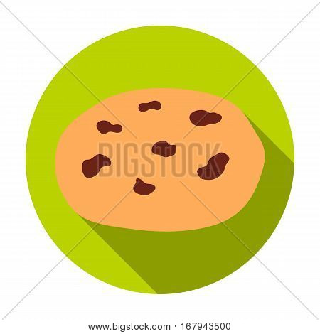 Chocolate chip cookies icon in flat design isolated on white background. Chocolate desserts symbol stock vector illustration.