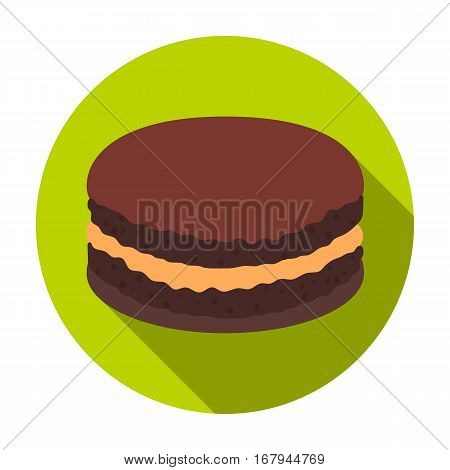 Chocolate biscuit icon in flat design isolated on white background. Chocolate desserts symbol stock vector illustration.