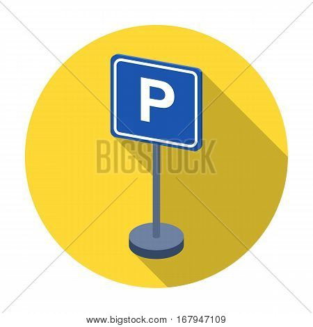 Parking sign icon in flat design isolated on white background. Parking zone symbol stock vector illustration.