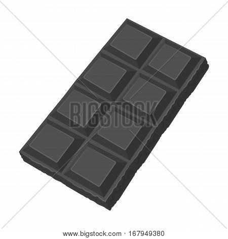 Chocolate icon in monochrome design isolated on white background. Chocolate desserts symbol stock vector illustration.