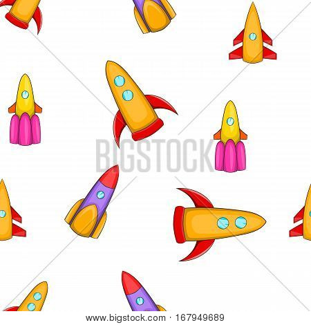 Space rocket pattern. Cartoon illustration of space rocket vector pattern for web design