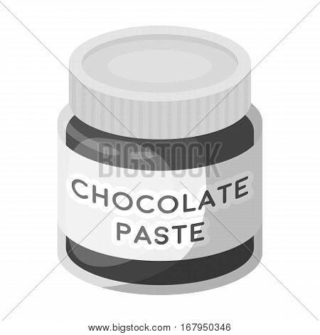 Chocolate paste icon in monochrome design isolated on white background. Chocolate desserts symbol stock vector illustration.