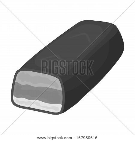 Chocolate bar icon in monochrome design isolated on white background. Chocolate desserts symbol stock vector illustration.