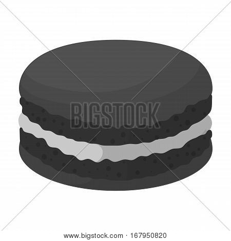 Chocolate biscuit icon in monochrome design isolated on white background. Chocolate desserts symbol stock vector illustration.