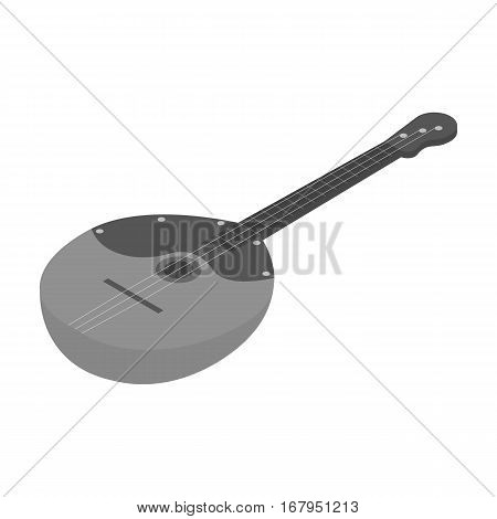 Domra icon in monochrome design isolated on white background. Musical instruments symbol stock vector illustration.