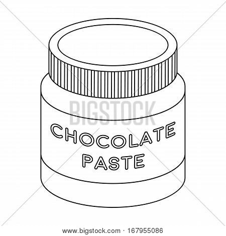 Chocolate paste icon in outline design isolated on white background. Chocolate desserts symbol stock vector illustration.