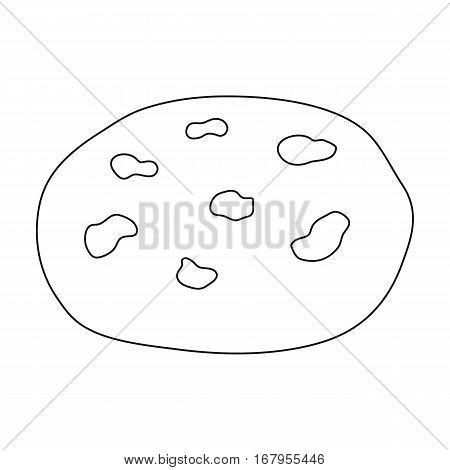 Chocolate chip cookies icon in outline design isolated on white background. Chocolate desserts symbol stock vector illustration.